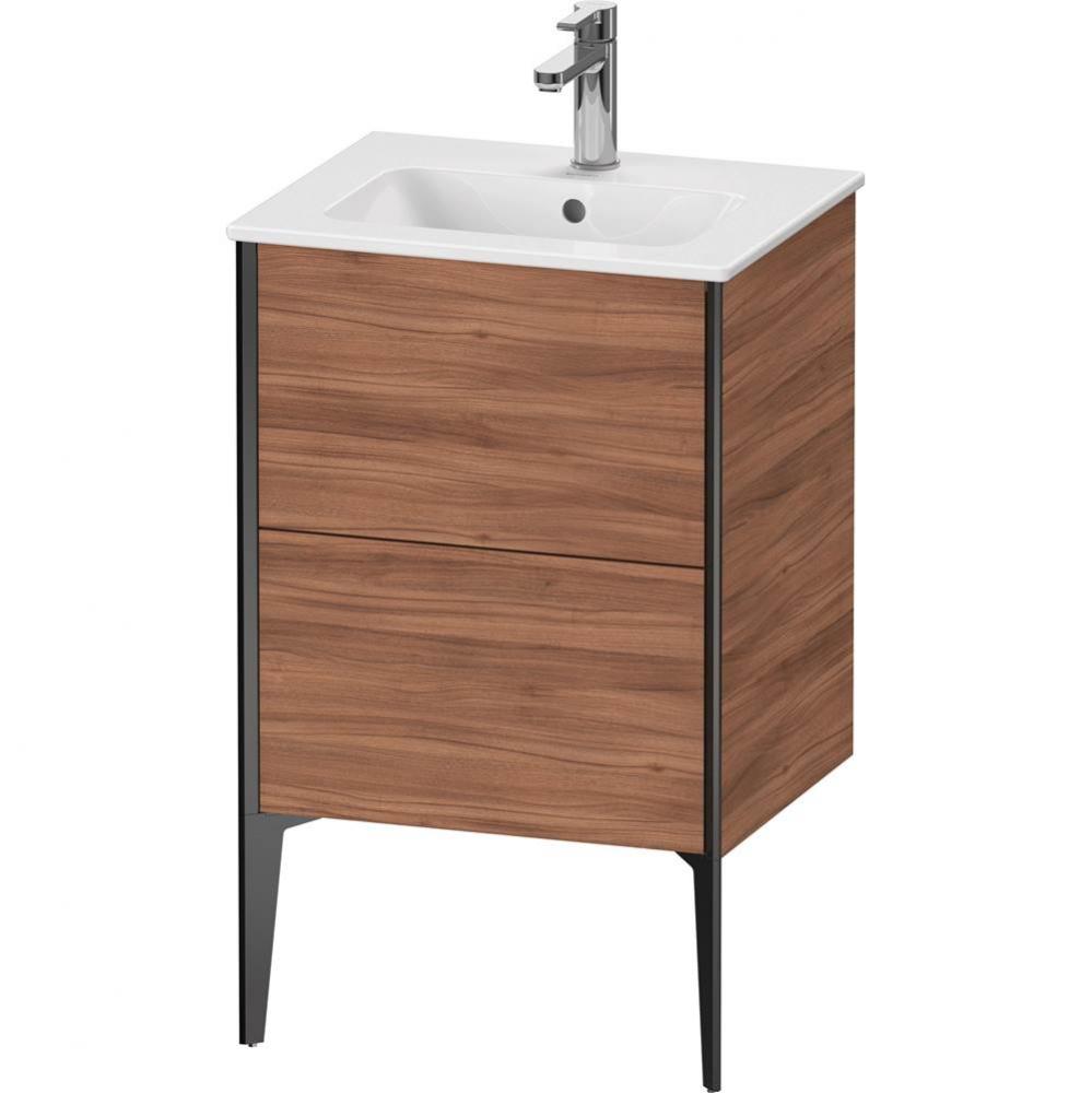 XViu Two Drawer Floorstanding Vanity Unit Walnut