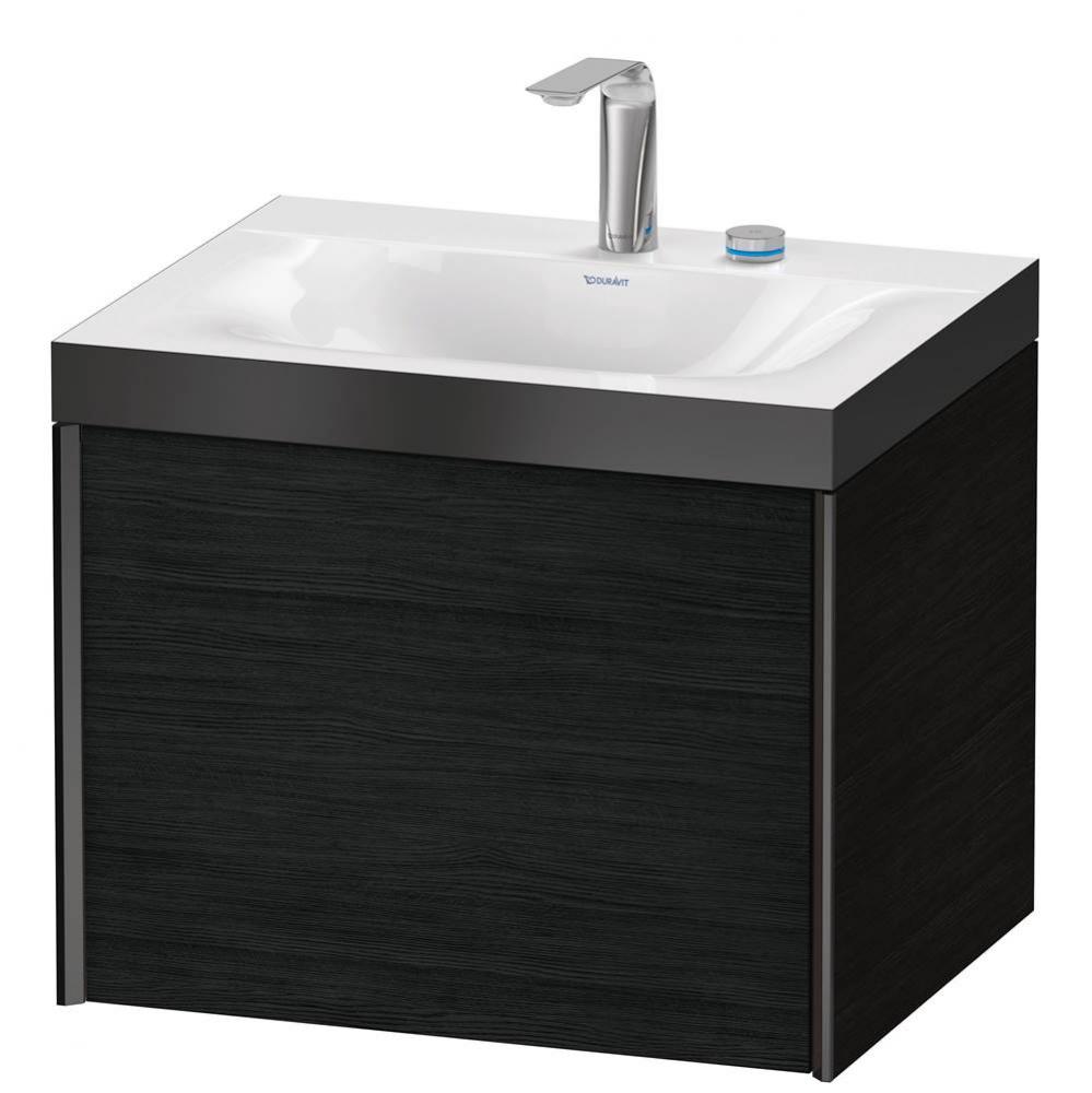 XViu One Drawer C-Bonded Wall-Mount Vanity Kit Oak Black