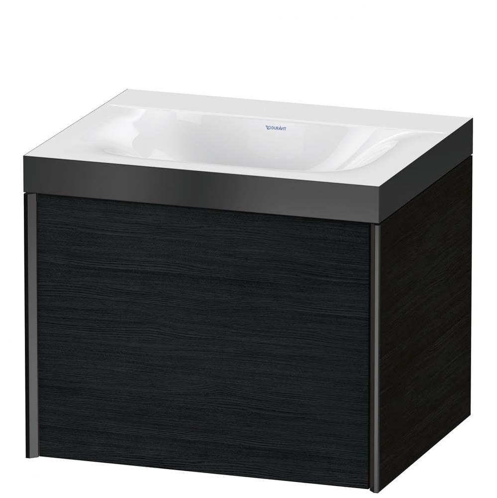 XViu One Drawer C-Bonded Wall-Mount Vanity Kit Oak Black