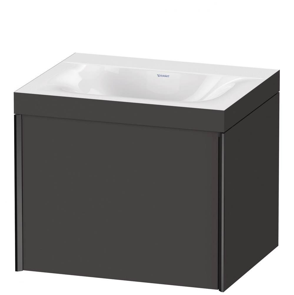 XViu One Drawer C-Bonded Wall-Mount Vanity Kit Graphite