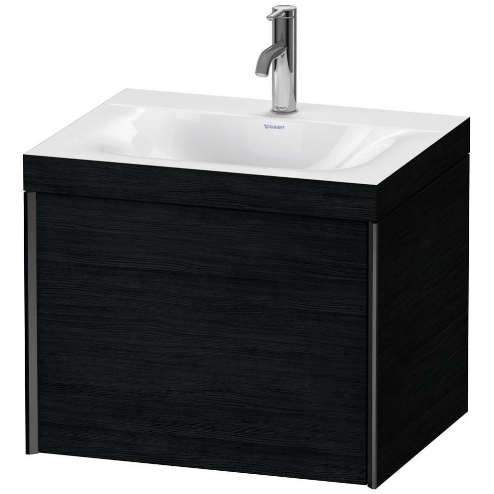 XViu One Drawer C-Bonded Wall-Mount Vanity Kit Oak Black