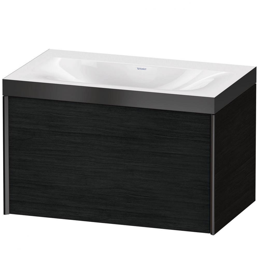 XViu One Drawer C-Bonded Wall-Mount Vanity Kit Oak Black