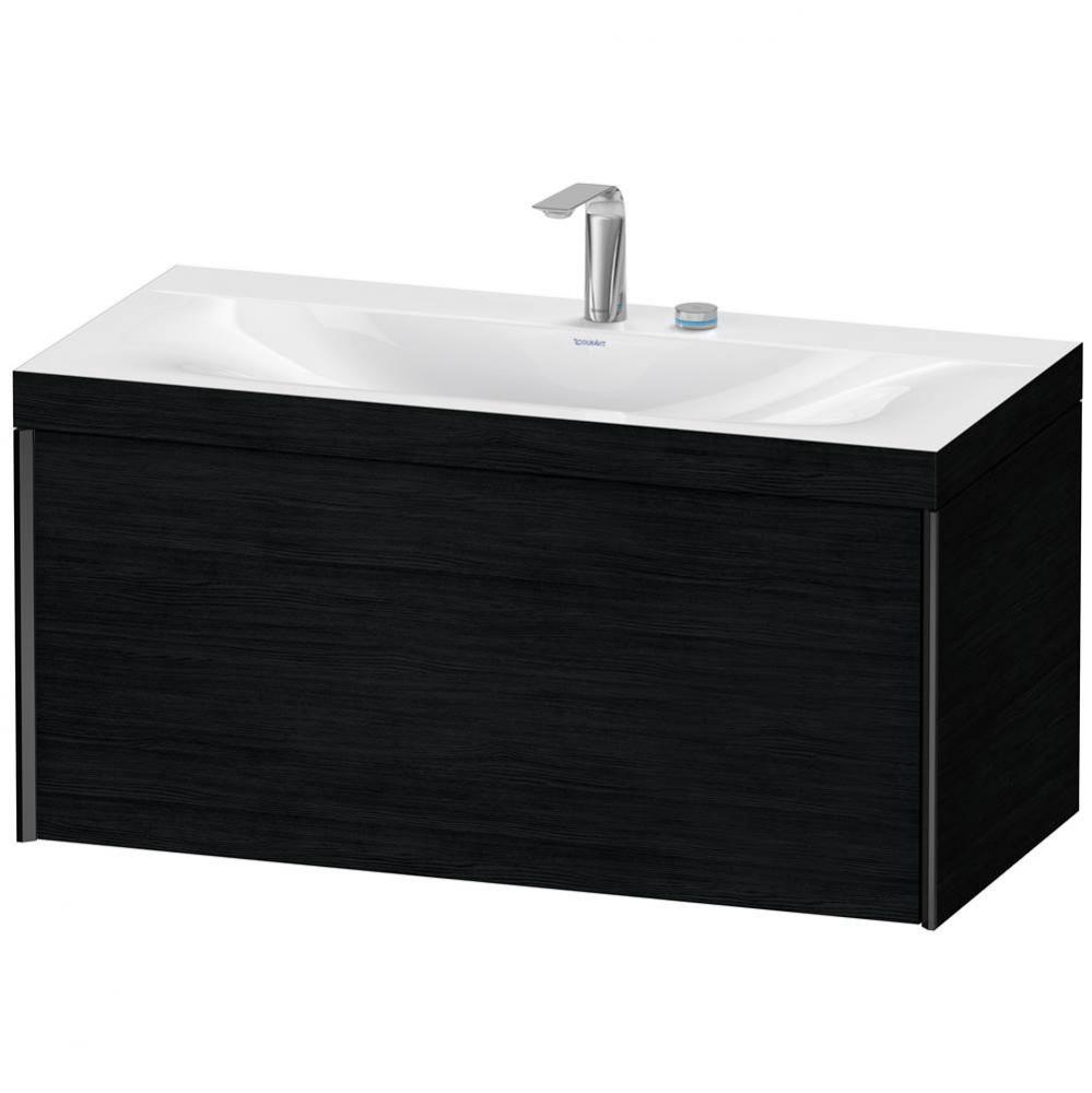 XViu One Drawer C-Bonded Wall-Mount Vanity Kit Oak Black