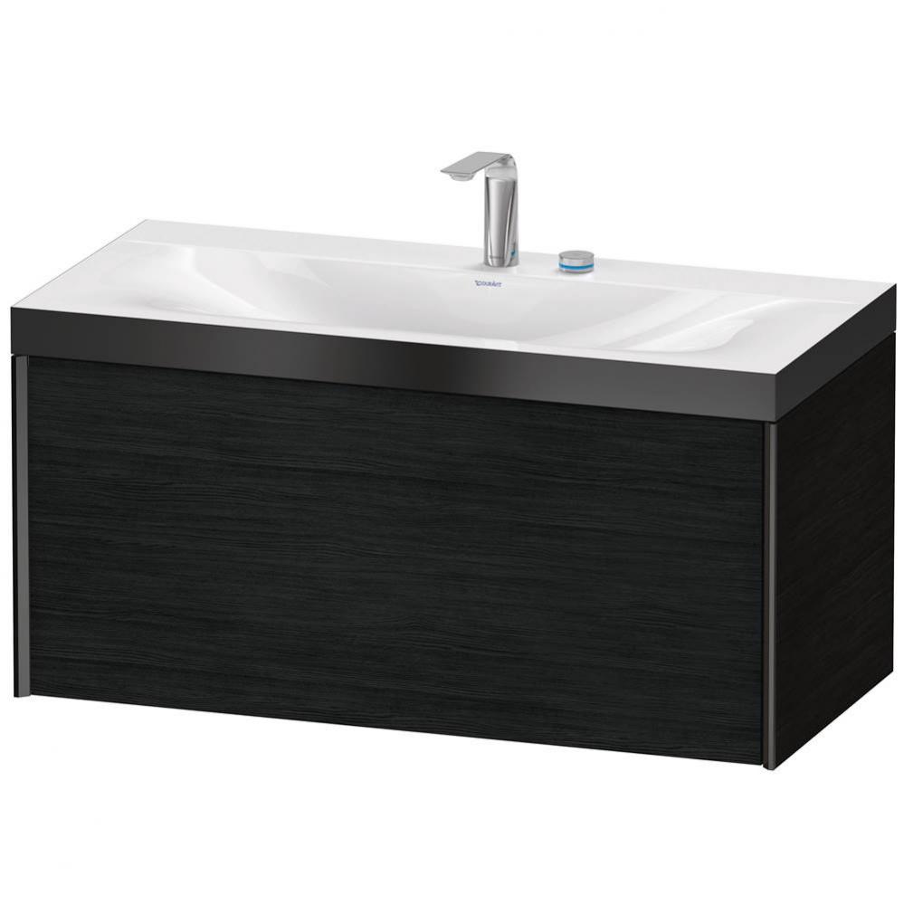 XViu One Drawer C-Bonded Wall-Mount Vanity Kit Oak Black