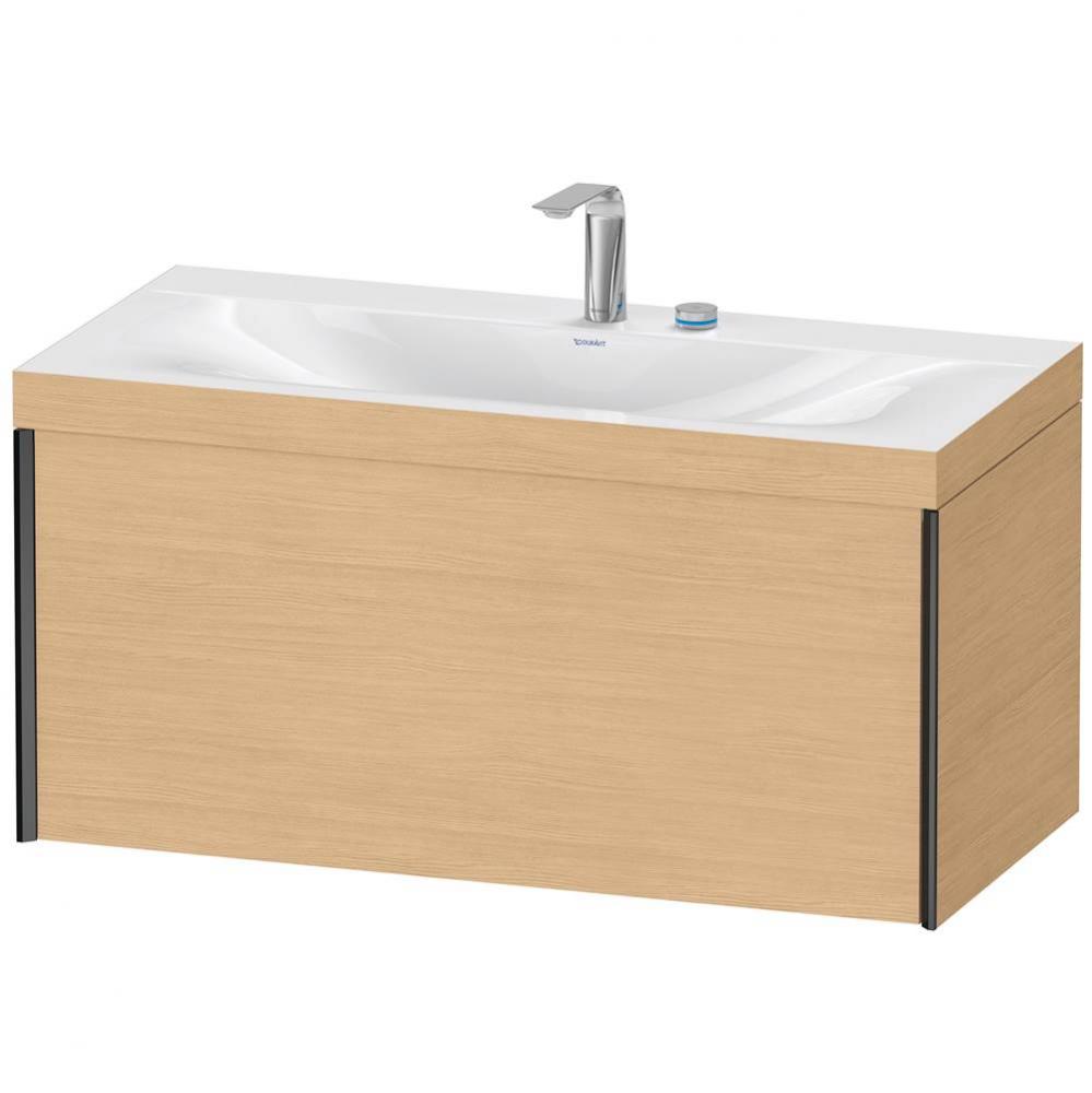 XViu One Drawer C-Bonded Wall-Mount Vanity Kit Natural Oak