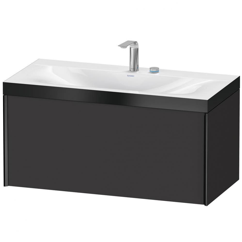 XViu One Drawer C-Bonded Wall-Mount Vanity Kit Graphite