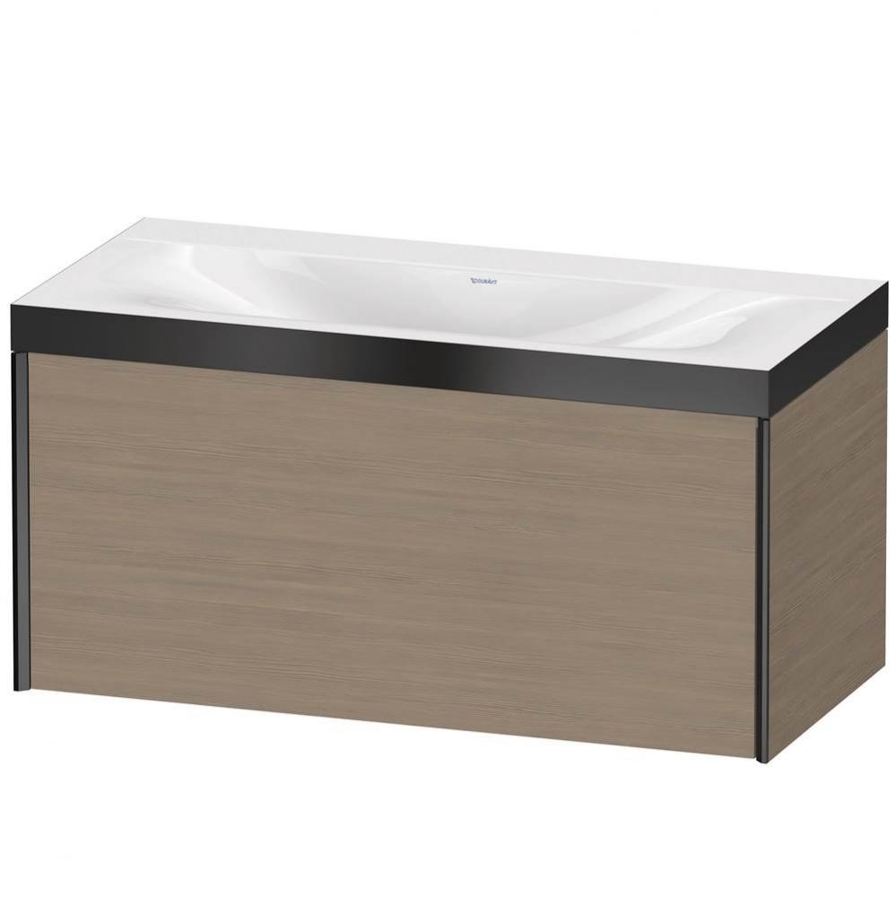 XViu One Drawer C-Bonded Wall-Mount Vanity Kit Oak Terra