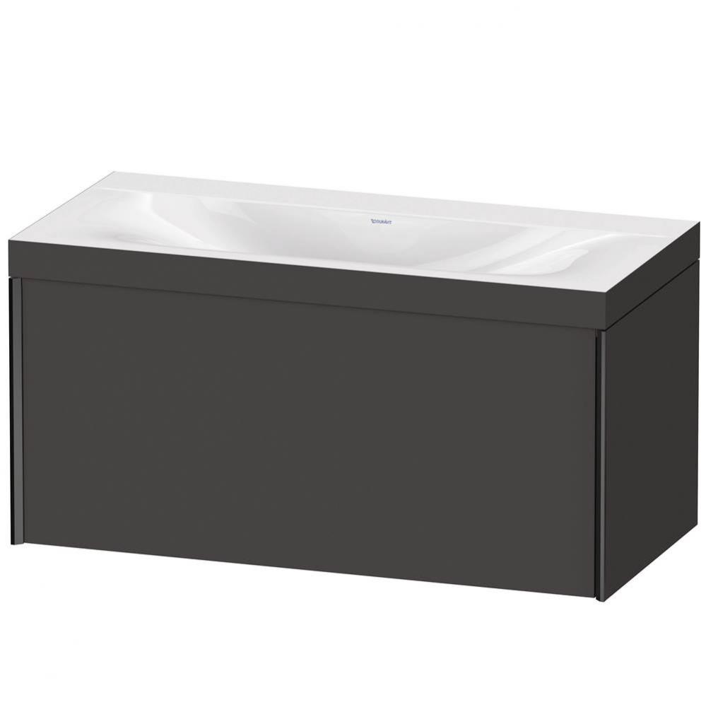 XViu One Drawer C-Bonded Wall-Mount Vanity Kit Graphite