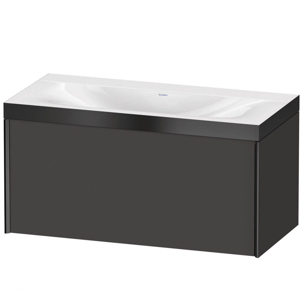 XViu One Drawer C-Bonded Wall-Mount Vanity Kit Graphite