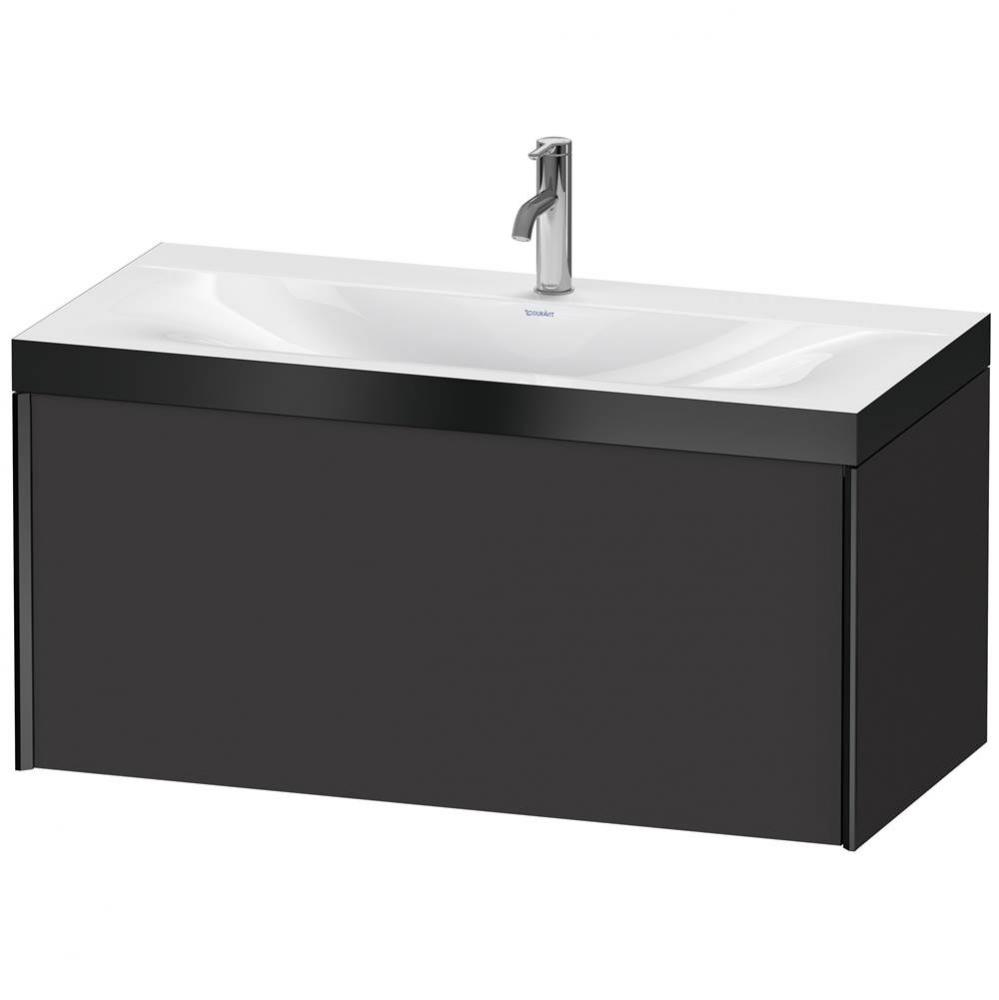 XViu One Drawer C-Bonded Wall-Mount Vanity Kit Graphite