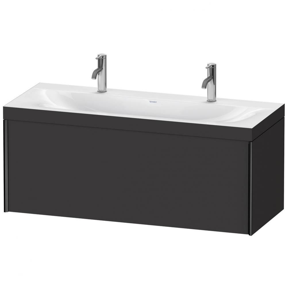 XViu One Drawer C-Bonded Wall-Mount Vanity Kit Graphite