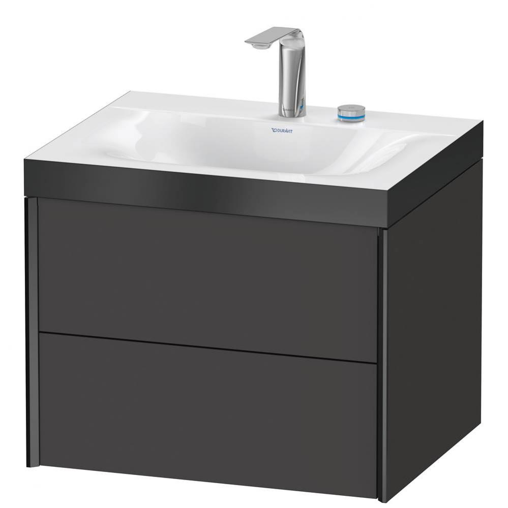 XViu Two Drawer C-Bonded Wall-Mount Vanity Kit Graphite