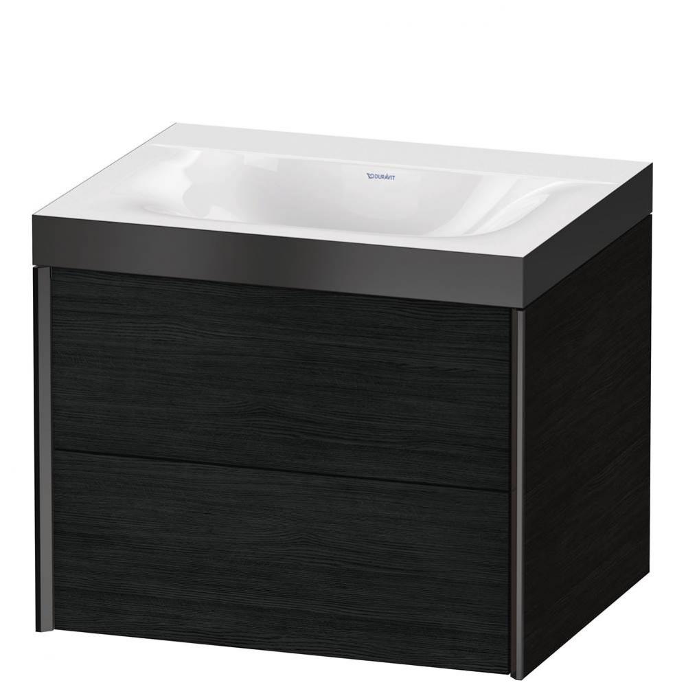 XViu Two Drawer C-Bonded Wall-Mount Vanity Kit Oak Black