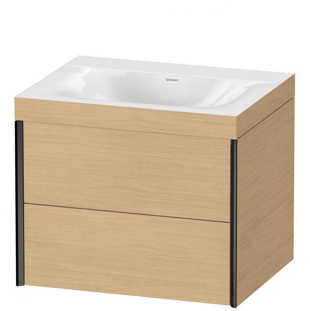 XViu Two Drawer C-Bonded Wall-Mount Vanity Kit Natural Oak