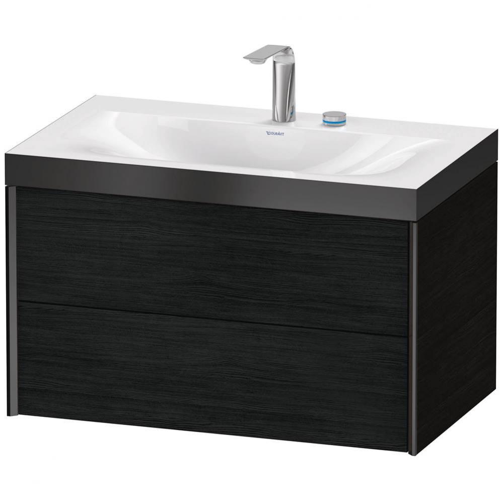 XViu Two Drawer C-Bonded Wall-Mount Vanity Kit Oak Black