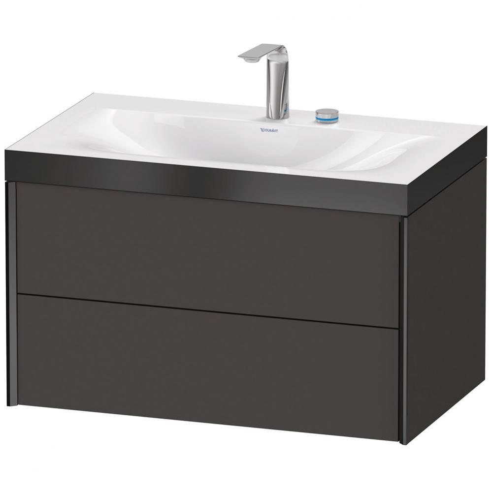 XViu Two Drawer C-Bonded Wall-Mount Vanity Kit Graphite