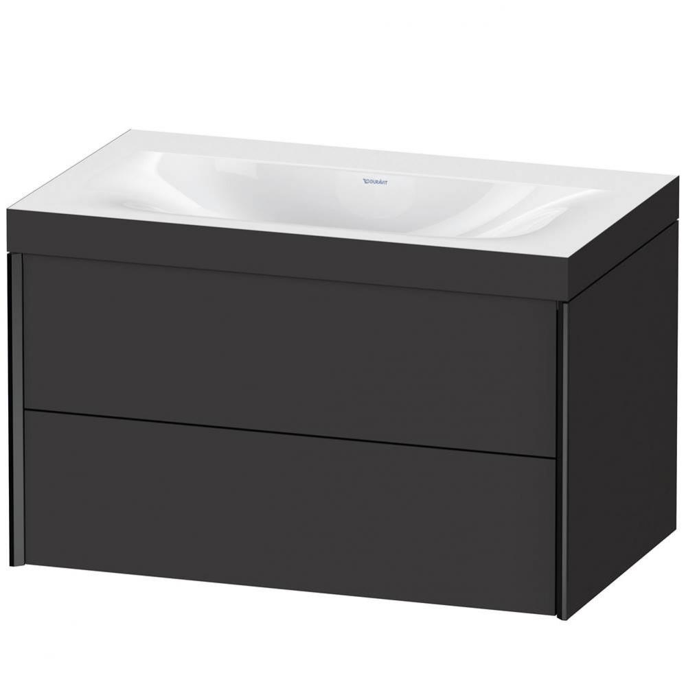 XViu Two Drawer C-Bonded Wall-Mount Vanity Kit Graphite