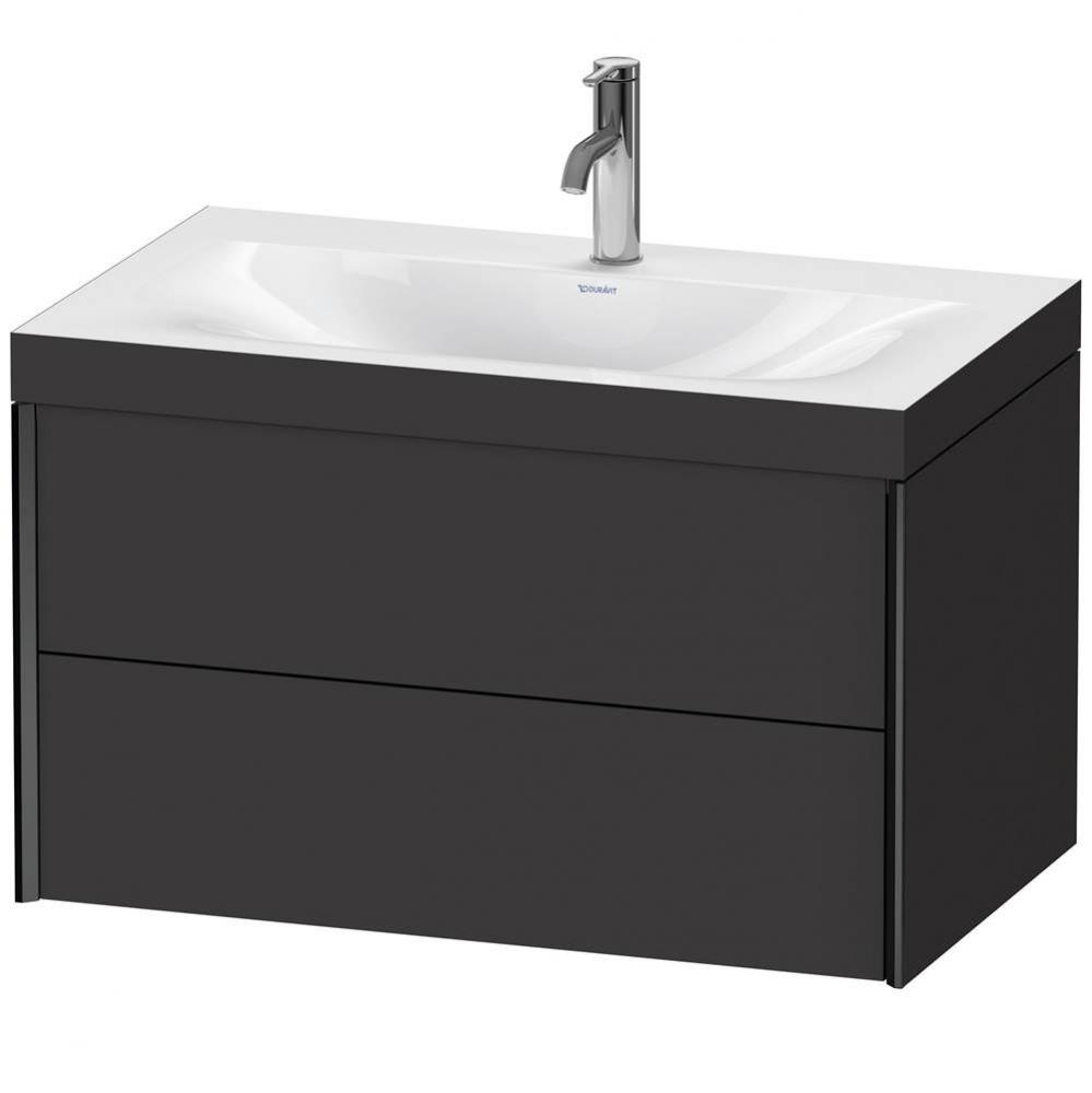 XViu Two Drawer C-Bonded Wall-Mount Vanity Kit Graphite