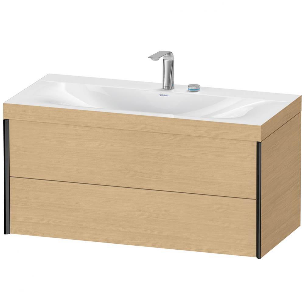 XViu Two Drawer C-Bonded Wall-Mount Vanity Kit Natural Oak