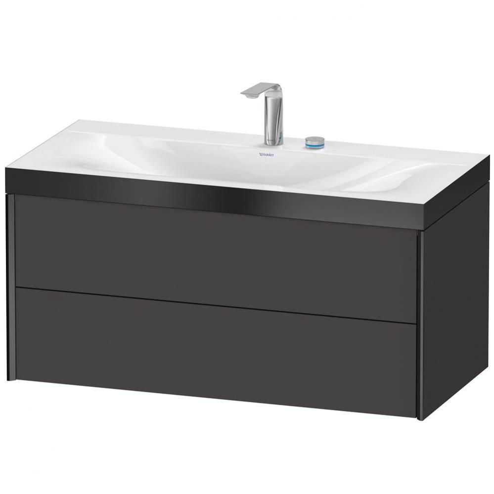 XViu Two Drawer C-Bonded Wall-Mount Vanity Kit Graphite