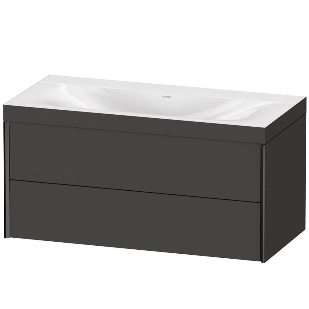 XViu Two Drawer C-Bonded Wall-Mount Vanity Kit Graphite