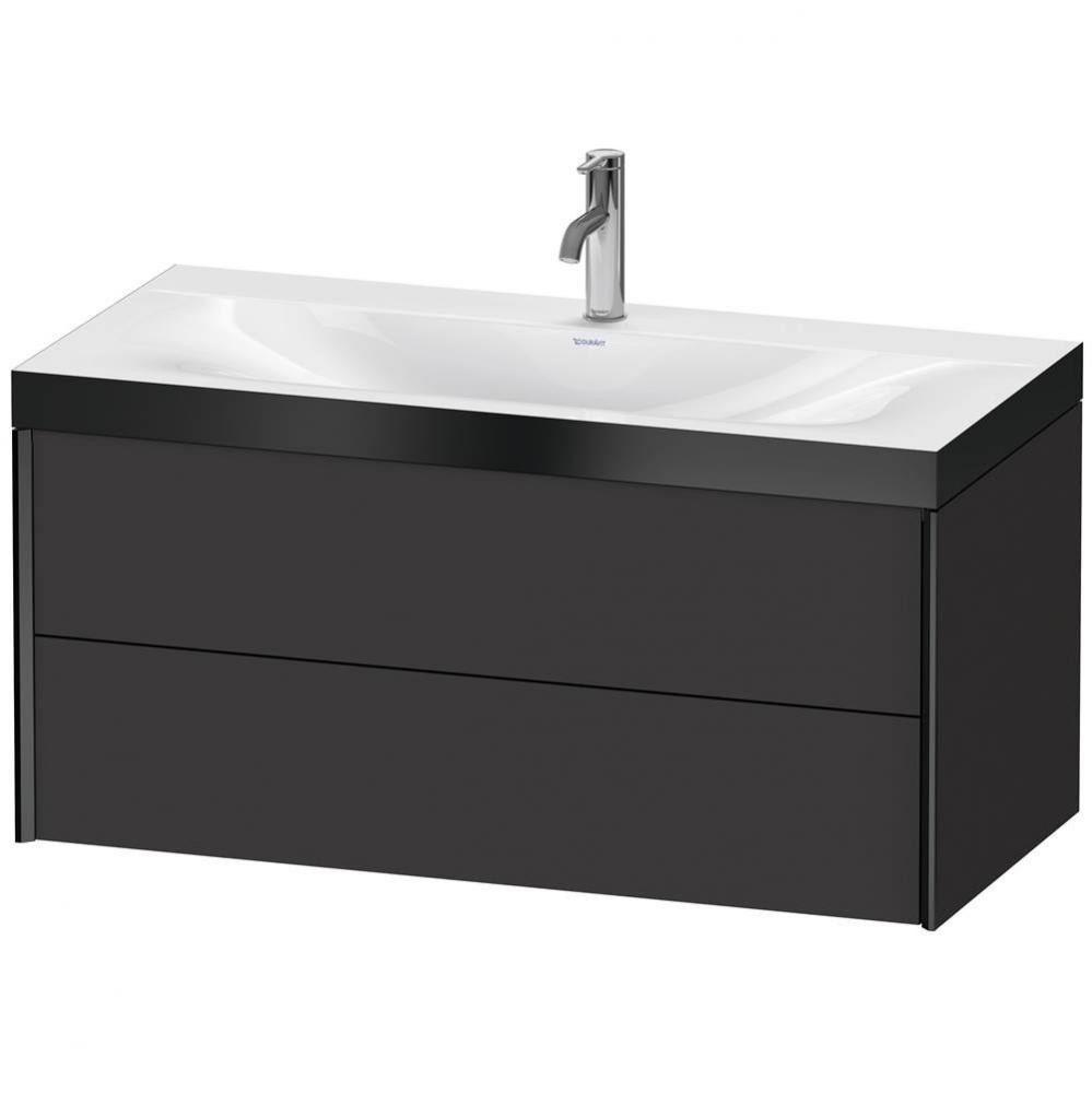 XViu Two Drawer C-Bonded Wall-Mount Vanity Kit Graphite