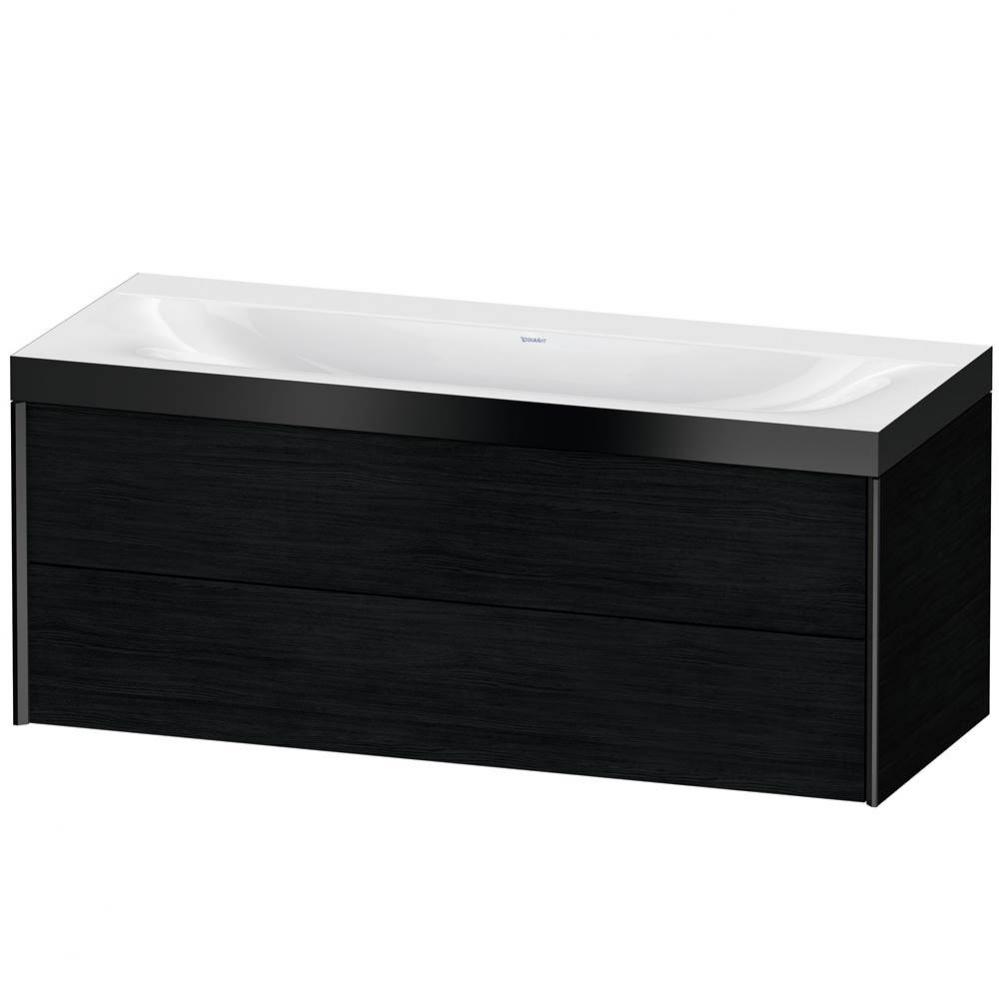 XViu Two Drawer C-Bonded Wall-Mount Vanity Kit Oak Black