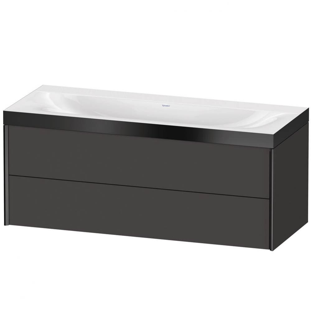 XViu Two Drawer C-Bonded Wall-Mount Vanity Kit Graphite