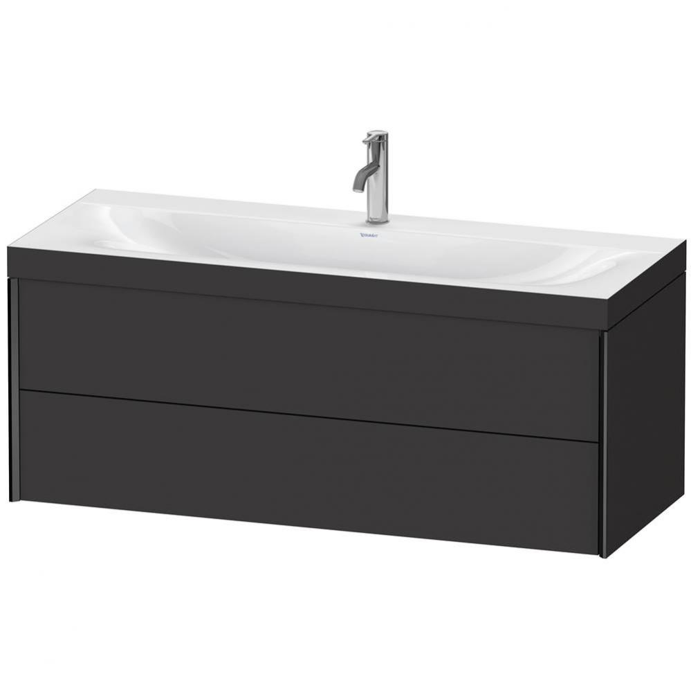 XViu Two Drawer C-Bonded Wall-Mount Vanity Kit Graphite