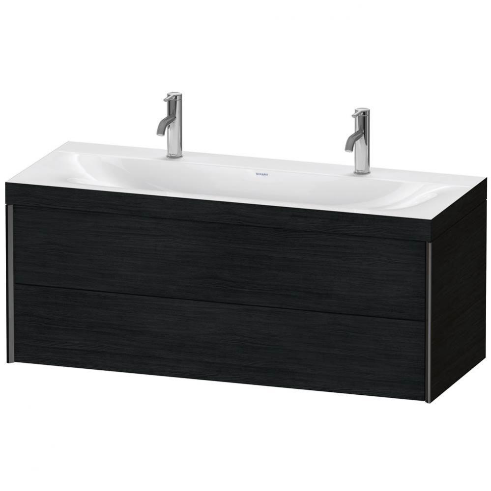 XViu Two Drawer C-Bonded Wall-Mount Vanity Kit Oak Black