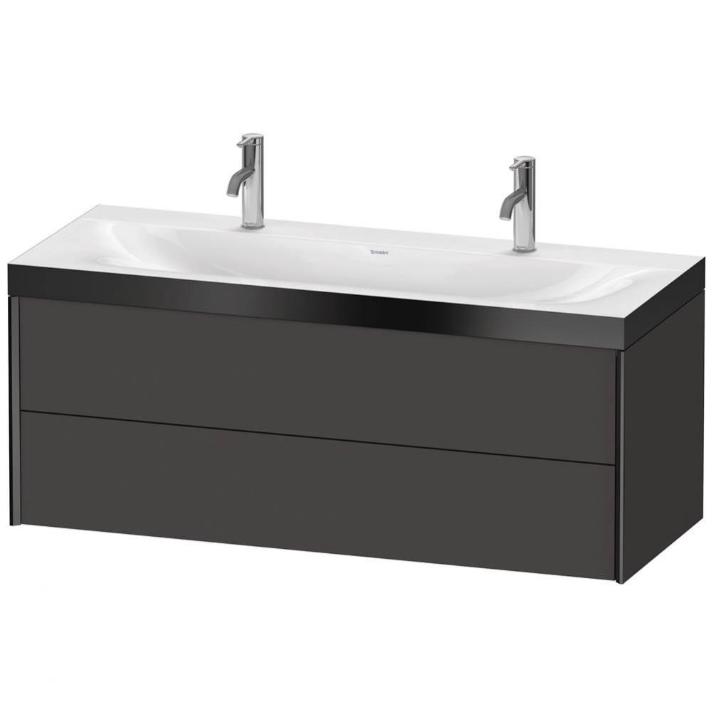 XViu Two Drawer C-Bonded Wall-Mount Vanity Kit Graphite