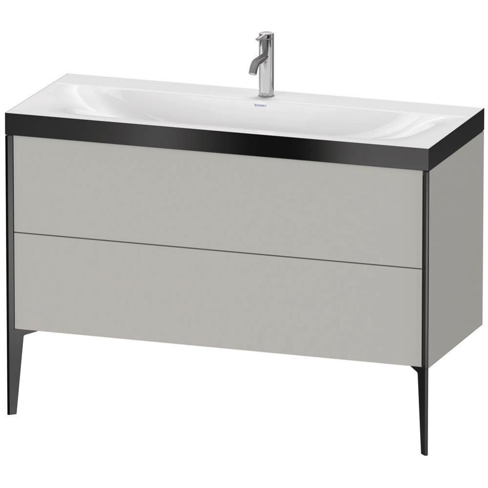 XViu Two Drawer C-Bonded Floorstanding Vanity Kit Concrete Gray