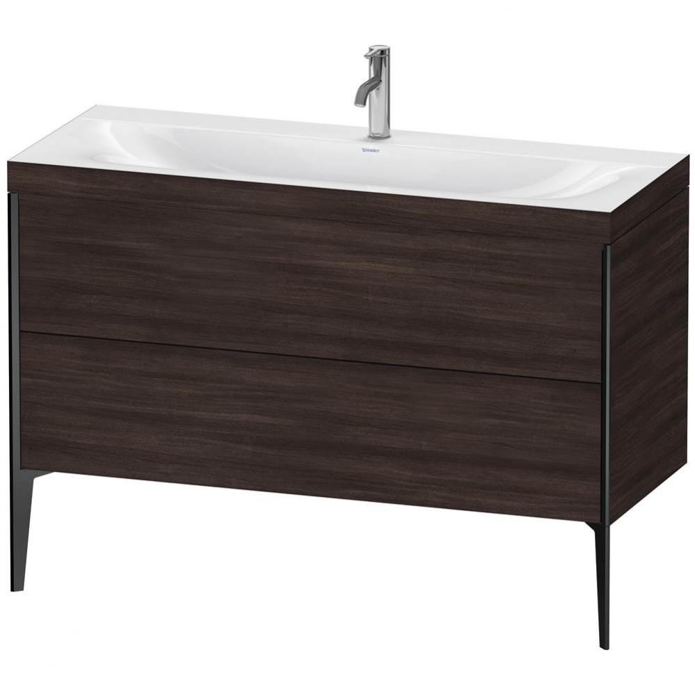 Duravit XViu Two Drawer C-Bonded Floorstanding Vanity Kit Chestnut Dark