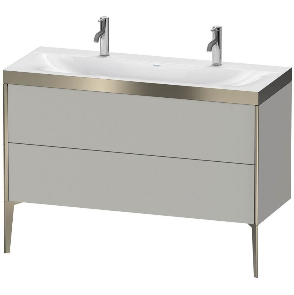 Duravit XViu Two Drawer C-Bonded Floorstanding Vanity Kit Concrete Gray