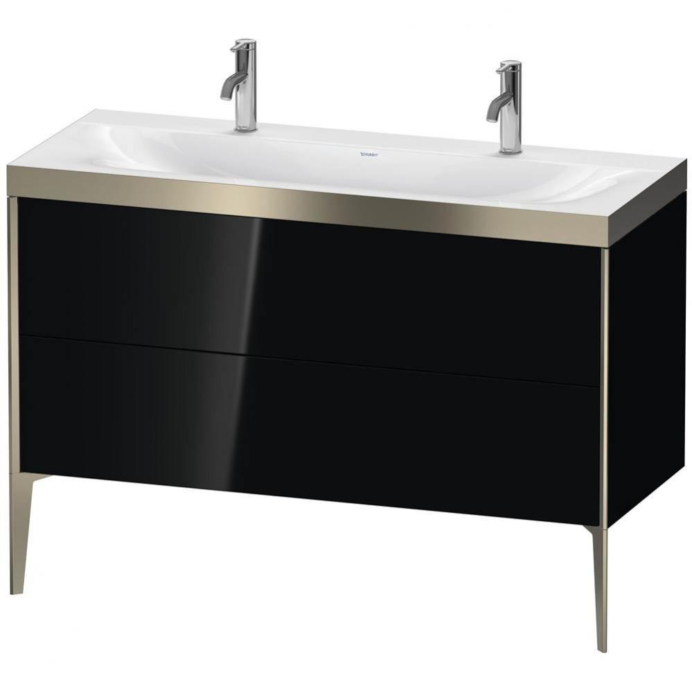 Duravit XViu Two Drawer C-Bonded Floorstanding Vanity Kit Black