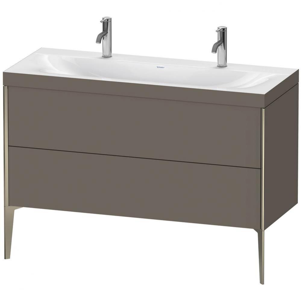 Duravit XViu Two Drawer C-Bonded Floorstanding Vanity Kit Flannel Gray