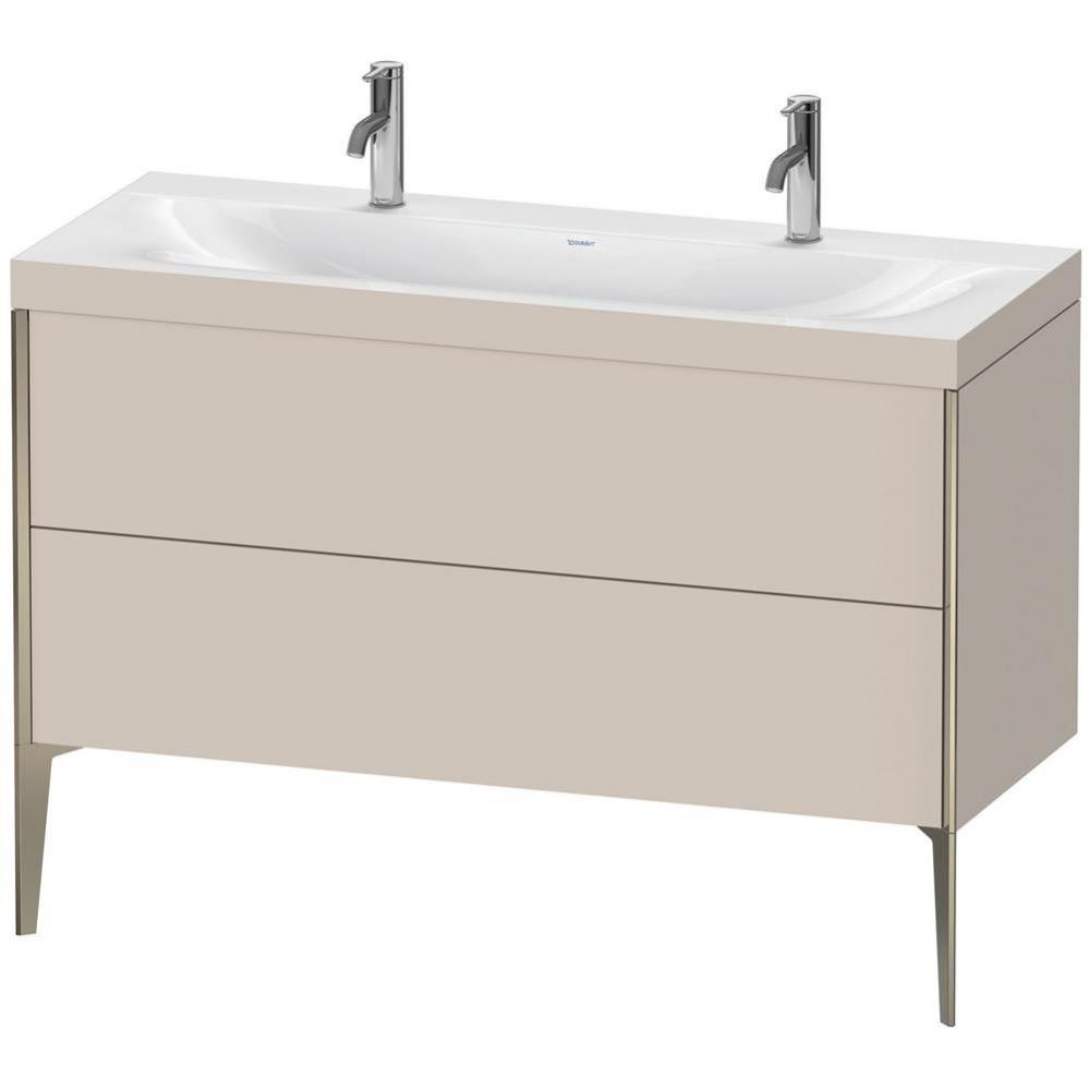 Duravit XViu Two Drawer C-Bonded Floorstanding Vanity Kit Taupe