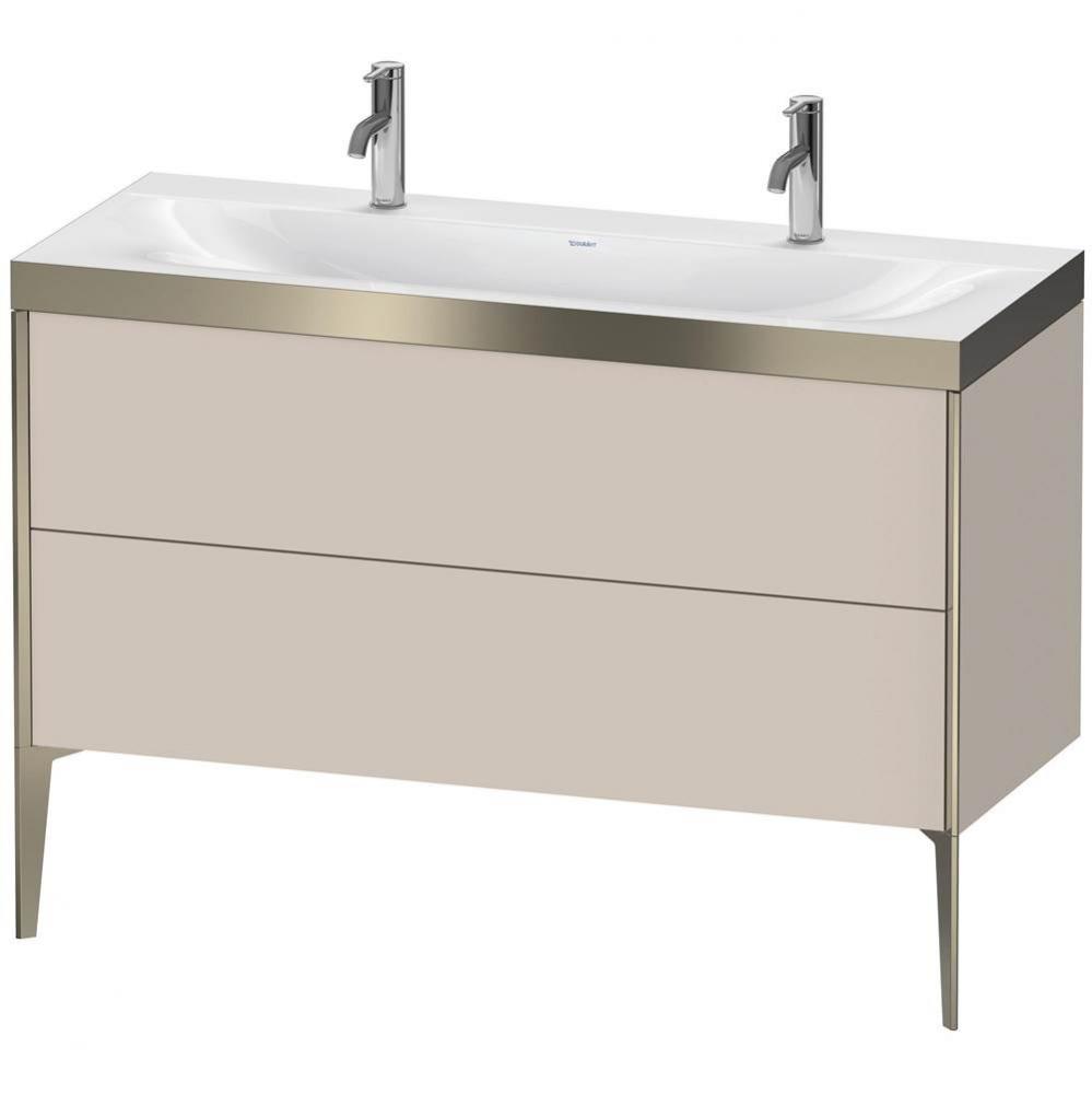 Duravit XViu Two Drawer C-Bonded Floorstanding Vanity Kit Taupe