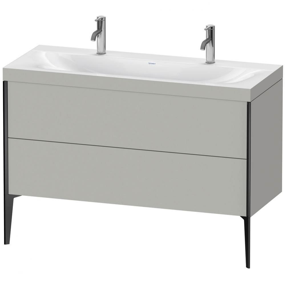 XViu Two Drawer C-Bonded Floorstanding Vanity Kit Concrete Gray