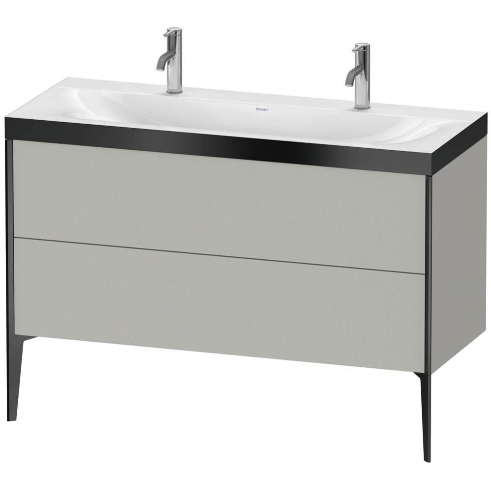 XViu Two Drawer C-Bonded Floorstanding Vanity Kit Concrete Gray