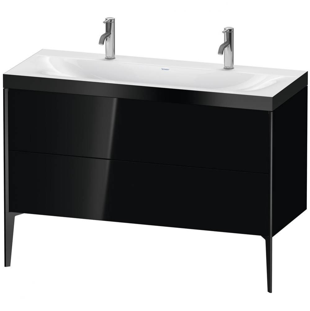 XViu Two Drawer C-Bonded Floorstanding Vanity Kit Black