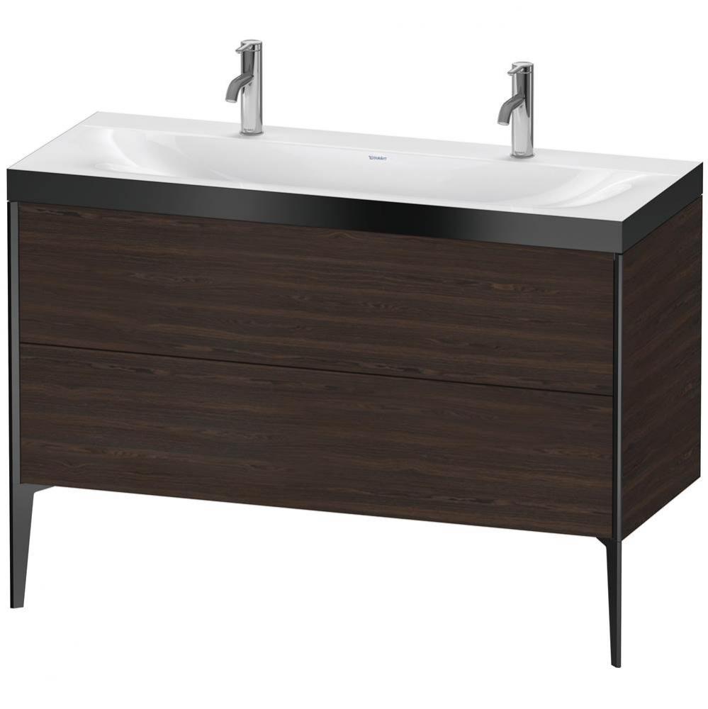 XViu Two Drawer C-Bonded Floorstanding Vanity Kit Walnut Brushed