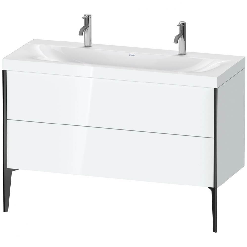 XViu Two Drawer C-Bonded Floorstanding Vanity Kit White