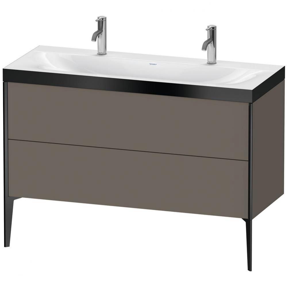 Duravit XViu Two Drawer C-Bonded Floorstanding Vanity Kit Flannel Gray