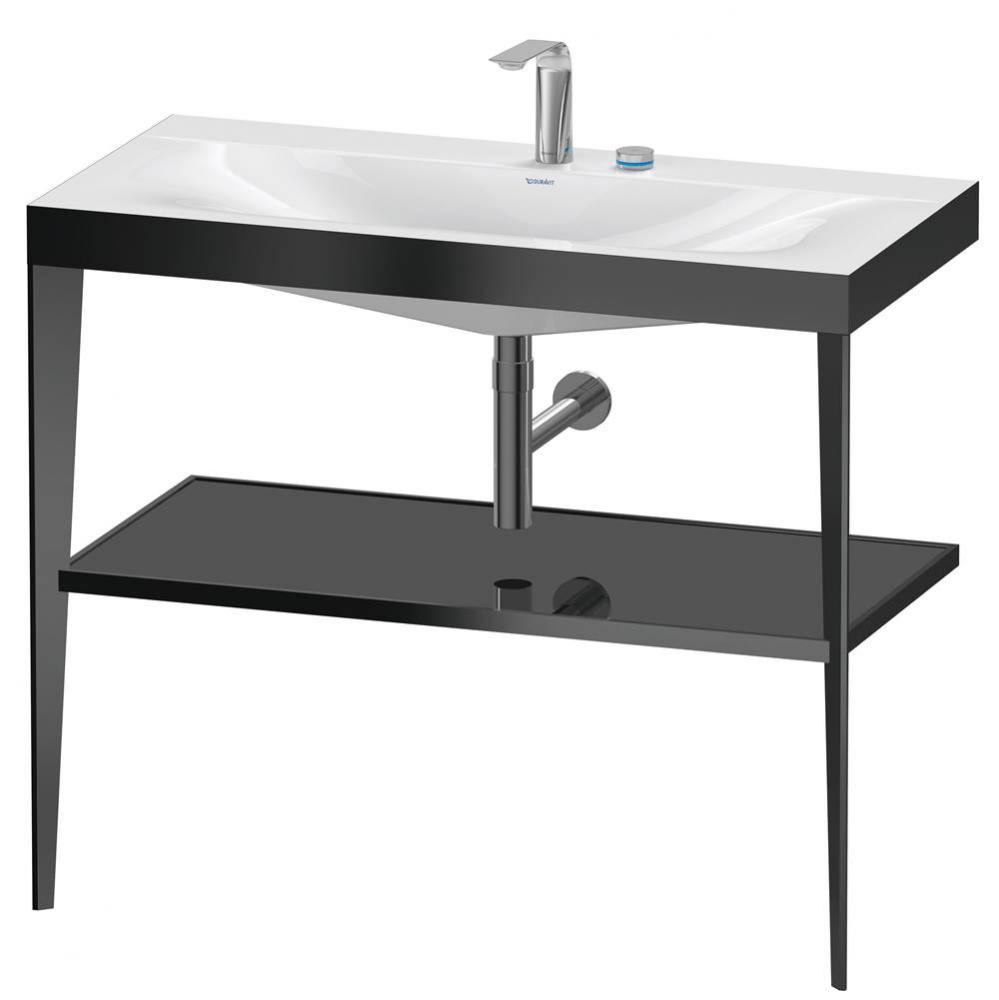 XViu C-Bonded Vanity Kit with Sink and Metal Console Black