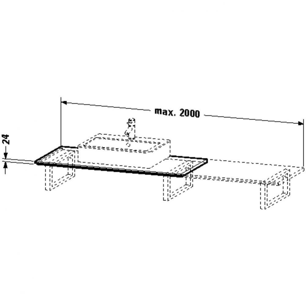 HD2 Variable Console, f. corner rig 24xVARx550mm, 1 cut out