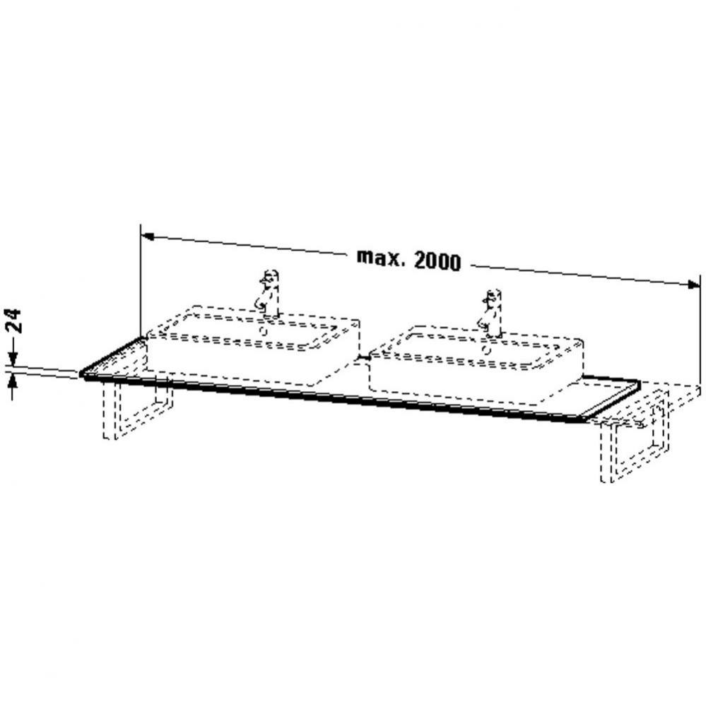 HD2 Variable Console, f. corner rig 24xVARx550mm, 2 cut out Euro