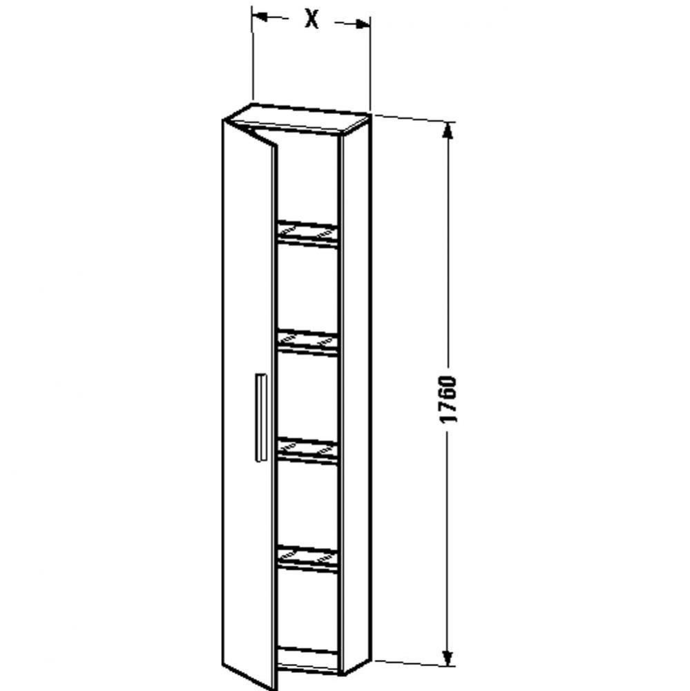 Duravit Vero Tall Cabinet  Brushed Walnut