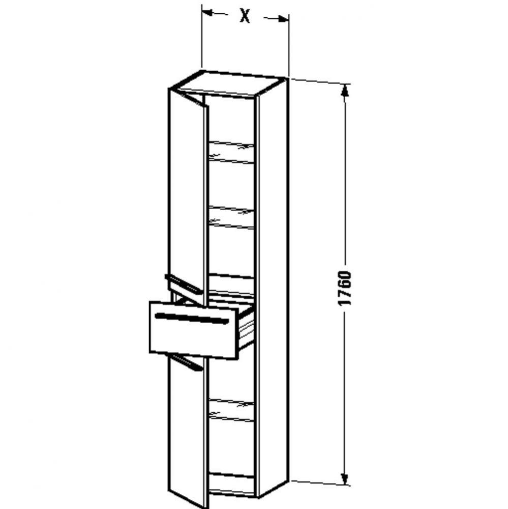 Duravit X-Large Tall Cabinet Chestnut Dark