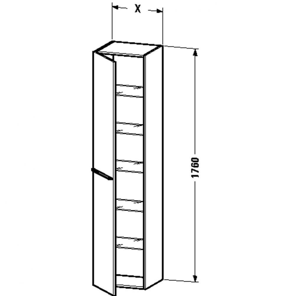 Duravit X-Large Tall Cabinet Chestnut Dark